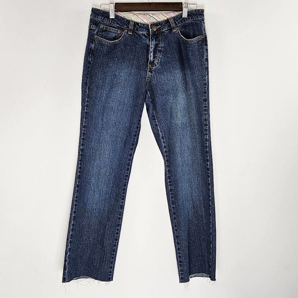 Lilly Pulitzer Denim - Lilly Pulitzer Women's Cut Off Jeans Pants Cropped Embroidered Size 8